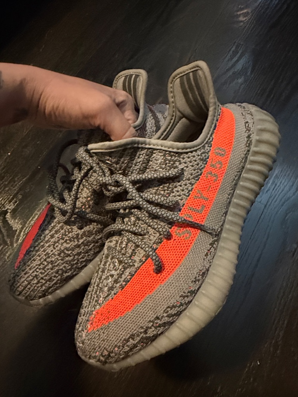 Yeezy Boost 350 V2 Grey with Orange Stripe